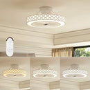 19 Inch Ceiling Fan with Light Low Profile Flush Mount Fan-White by DirectDeals
