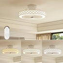 19 Inch Ceiling Fan with Light Low Profile Flush Mount Fan-White by LJGDeals