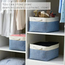 TcaFmac Storage Basket for Organizing - Large 4 Pack Fabric Storage Bins Baskets for Shelves with Ropes, Foldable Storage Cubes for Closet Cloth Toy (White & Blue16x12x8 inch) by CozyNest Decor