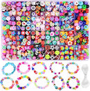 1000PCS Polymer Clay Beads Bracelet Making kit, 24 Style Cute Fun Beads Fruit Flower Animal Cake Butterfly Heart Beads Charms for Jewelry Necklace Earring Making DIY Accessories for Women Girls by TinyTreasures Baby Boutique