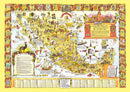 Vintage Pictorial Map of Mexico, 1938