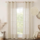 LAMIT Linen Blend Curtains 84 inches Long for Living Room/Bedroom, Soft Linen Textured Light Filtering Semi Sheer Panels with Bronze Grommet, 2 Panels Set, 34 x 84 Inch, Linen by CozyNest Decor