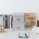 Soul & Lane Decorative Cardboard Storage Boxes with Lids, Set of 2 Stacking Keepsake Photo and Memory Boxes for Home & Office, Paperboard Organizers with Label Holders and Drawer Pulls, Cloud Gray by TinyTreasures Baby Boutique