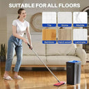 JOYMOOP Mop and Bucket with Wringer Set, Hands Free Flat Floor Mop and Bucket, with 4 Washable Microfiber Pads, Wet and Dry Use, Floor Cleaning System - Black+Red+Slate Blue by CozyNest Decor