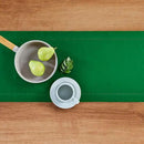 Solino Home Linen Garden Green Table Runner 144 Inches Long - 100% Pure Linen Extra Long Table Runner 14 x 144 Inch - Classic Hemstitch by CozyNest Decor