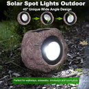 Outdoor Solar Rock Light, Waterproof LED Solar Spotlight, Garden Landscape Lights, Decorative Garden Rock Lights for Paths, Sidewalks, Patio and Landscaping - 2 Pack by GreenHaven Gardens