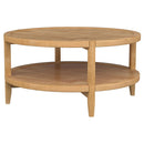 Elliott - 2 Piece Round Coffee And End Table Set - Maple by HouseOfZazla