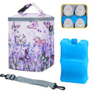 Breastmilk Bag with Ice Pack Fits 4 Bottles Up To 9 Ounce Insulated Breast Milk Cooler on the Go with Strap Baby Bottle Cooler Bag for Nursing Mom Daycare or Travel by TinyTreasures Baby Boutique