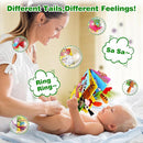 Vanmor 2 Pack Baby Cloth Books, High Contrast Sensory Crinkle Toys for 0-6 Months Infants, Soft Tummy Time Travel Essentials, for Boys, Easter Basket Stuffers by TinyTreasures Baby Boutique