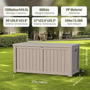 DRATO 120 Gallon Large Deck Box, Outdoor Storage Box for Patio Furniture, Patio Cushions, Gardening Tools, Pool Supplies,660lbs Weight Capacity,Waterproof Resin Storage Boxes by CozyNest Decor