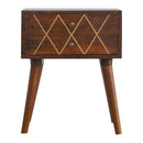 Inlay Geo Brass Bedside Table - Chestnut by Unique Piece Furniture