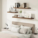 Wide Floating Shelves for Wall 12 Inch Deep, 24" X 12" X 2" Floating Shelf, 2 Inch Thick Shelf for Bathroom Bedroom Kitchen Book Room, Heavy Duty 55lbs Shelves for Farmhouse Decor Set of 2, Walnut by CozyNest Decor