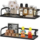 PUSDON Hanging Storage Baskets Organizer Wall Mount, Metal Wire Storage Bin Rack for Kitchen Bathroom Shower Spice Shelf Home Decor Essentials Black-2 Packs (Hollowout) by CozyNest Decor