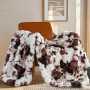 Touchat Cow Print Blanket for Couch, Faux Fur Throw Blanket, Super Heavy Warm Cozy Blankets for Bed Sofa, Bubble Plush Fuzzy Soft Mink Blanket for Living Room Bedroom, Cow Brown by CozyNest Decor