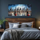 Brooklyn Bridge Wall Decor for Living Room City Canvas Wall Art for Office Blue and Black Bedroom Wall Art 24 x 48 Inch by CozyNest Decor