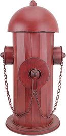 Design Toscano Fire Hydrant Statue Puppy Pee Post and Pet Storage Container, Indoor/Outdoor, Medium 18 Inch Tall, Metal, Rustic Red Paint by GreenHaven Gardens