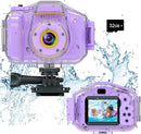 Agoigo Kids Waterproof Camera - Children Underwater HD Video Digital Camcorder, Portable Travel Toy for Toddler - Ideal Christmas Birthday Gifts for Boys Girls Age 3-12 with 32GB Card (Purple) by TinyTreasures Baby Boutique