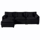 Modern Comfy Deep Seat Modular Sectional Sofa Cloud Couch With Ottoman by Unique Piece Furniture