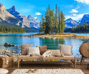 Nature Landscapes Mural Wallpaper Lake Mountain Tree Wall Mural for Bedroom Living Room Basement(Not Self-Adhesive) by TinyTreasures Baby Boutique