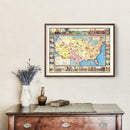 Vintage Map of America's Conquest, 1933