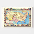 Vintage Map of America's Conquest, 1933