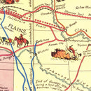 Vintage Map of America's Conquest, 1933