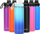 DRINCO Stainless Steel Water Bottle Spout Lid Vacuum Insulated Double Wall Water Bottle Wide Mouth (40oz 32oz 22oz 18oz 14oz) Leak Proof Keeps Cold or Hot (22 oz, 22oz Morning Sky Blue) by CozyNest Decor