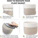 Woven Cotton Rope Plant Basket for 8" Flower Pot Small Basket for Plants Storage Organizer H7.5 x W8.5 by CozyNest Decor