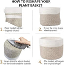 Cotton Rope Plant Basket Modern Woven Basket for 6" Flower Pot Floor Indoor Planters,Rustic Home Decor Storage Organizer H6 3/4" x W6 1/2" by CozyNest Decor