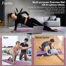 Extra Thick Exercise Yoga Mat with Strap - 2/5 Inch (10MM), Non-Slip Workout Mat for Yoga, Pilates, and Floor Exercises by TinyTreasures Baby Boutique