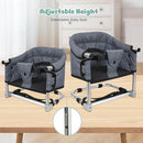 Booster Seat for Dining Table: Portable Toddler Booster Chair with Safety Buckle and Height Adjustable, Foldable Baby Feeding Chair, Kids High Chair Booster Seat for Kitchen Home Travel - Red by TinyTreasures Baby Boutique