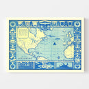 Vintage Map of Flight of Charles Lindbergh, 1927