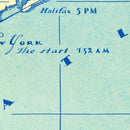 Vintage Map of Flight of Charles Lindbergh, 1927