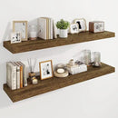 Marsmiles 48" Floating Shelves for Wall, Wooden Shelves with Invisible Brackets Set of 2, Rustic Farmhouse Wall Mounted Shelf for Kitchen Bathroom Living Room Study, Rustic Brown by CozyNest Decor