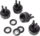 Inner 3/4 inch to Double 1/4 Pipe Joint with Four Black Strainer 6-Point Washers，Garden Irrigation System Used in Gardens,Lawns by GreenHaven Gardens