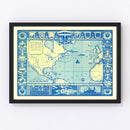 Vintage Map of Flight of Charles Lindbergh, 1927