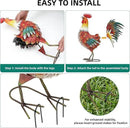 21" Metal Rooster Decor, Outdoor Garden Statues, Metal Chicken Sculpture for Backyard Patio Kitchen Decor by GreenHaven Gardens