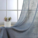 MIUCO Semi Sheer Curtains Poly Linen Textured Solid Grommet Curtains 84 Inches Long for Living Room 2 Panels (2 x 37 Wide x 84" Long) Dusty Blue by CozyNest Decor