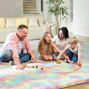 Ultra Soft Rug for Living Room, 9X12 Fluffy Shag Area Rug for Bedroom, Modern Shaggy Carpets Fuzzy Rug for Teens Dorm Nursery Home Decor Aesthetic, Upgrade Anti-Skid Durable, Rainbow by TinyTreasures Baby Boutique