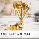 Gold Cooking Utensils with Measuring Cups and Spoons Set - 13-Piece Luxury Gold Kitchen Accessories Includes Metal Measuring Cups and Spoons for Baking, Cooking, and Elegant Kitchen Decor by CozyNest Decor