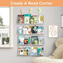 upsimples 16 Pack Acrylic Shelves for Wall Storage, 15" Floating Bookshelves for Kids, Display Shelf Organizer for Bathroom, Bedroom, Living Room, Kitchen, Room Decor, Clear by CozyNest Decor