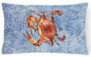 Cooked Crab Cool Blue Water Decorative Throw Pillow 12x16 Indoor Outdoor Accent Cushion, Fabric Cover with Insert for Sofa, Bed, Porch & Living Room