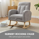NIOIIKIT Nursery Rocking Chair, Corduroy Upholstered Rocking Chair with Adjustable Footrest, Tufted Rocker Chair with Side Pocket, Glider Rocker for Living Room, Bedroom (Gray Casual) by TinyTreasures Baby Boutique