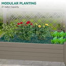 YITAHOME 43.3x17.7x61 in Planter Trellis Box with Wheels & Drain Plug, Outdoor Resin Raised Garden Bed for Climbing Plants, Large Weather-Resistant Design, Light Brown by GreenHaven Gardens