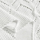 Longhui bedding Chunky Cotton Knit Throw Blanket for Couch, Sofa, Bed, or Chair, Decorative Breathable Fall Cable Knit Blanket 51 x 63 Inches, Medium Weight Cream by CozyNest Decor
