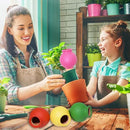 Terracotta Self Watering Spikes, 4 Pack Watering Bulbs for Indoor Outdoor Plants, Vacation Slow Release Plant Self Watering Planter Insert Devices, Colorful Water Globes While Away