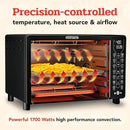Gourmia Toaster Oven Air Fryer Combo 17 cooking presets 1700W french door digital air fryer oven 24L capacity accessories, convection rack, baking pan tray recipe book GTF7460,Large,Black by CozyNest Decor