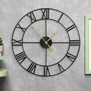LEIKE 80CM Extra Large Wall Clock - 31" Oversize Modern Black Metal Roman Numeral Nearly Silent Little Ticking Battery Operated Wall Clocks for Living Room, Kitchen,Bedroom Farmhouse Home Decor by CozyNest Decor