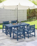 HDPE Patio Dining Set, 5-Piece Outdoor Table and Chairs with Umbrella Hole, Modern Outdoor Dining Set for 4, HDPE Outdoor Patio Furniture Dining Sets for Deck, Poolside, Porch, Navy by CozyNest Decor