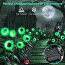 Halloween Solar Lights Outdoor: 4 Pack Upgraded 24 LED Scary Eyeball Lights for Garden Yard Lawn Pathway Landscape Decor, Green Outside Decorations by GreenHaven Gardens